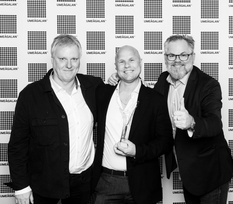 Bild på Årets tillväxtföretag med vinnaren Toontrack Music. Medarrangörer: Deloitte, Swedbank och Almi Nord.
